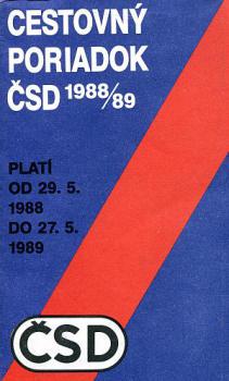 Kursbuch CSD Jizdni Rad Tschechien 1988 / 1989