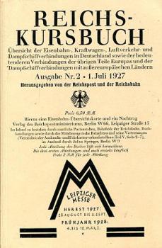 Reichskursbuch 1927 Reprint