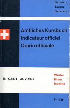 Kursbuch SBB Schweiz 1974 / 1975