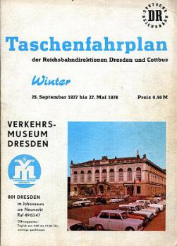 Taschenfahrplan RBD Dresden und Cottbus 1977 / 1978