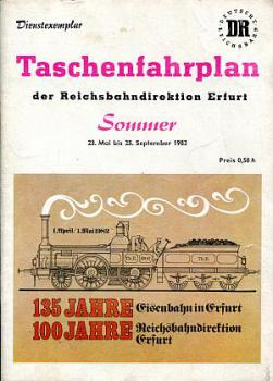 Taschenfahrplan RBD Erfurt 1982