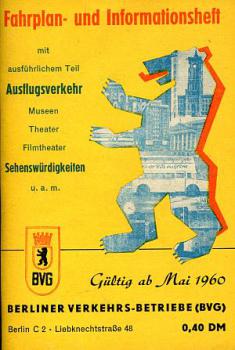 Fahrplan und Informationsheft BVG Berlin 1960 mit Ausflugsverkehr