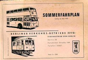 BVG Fahrplan 1970