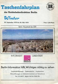 Taschenfahrplan RBD Berlin 1973 / 1974