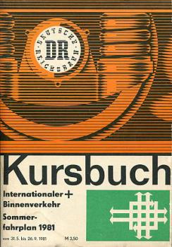 Kursbuch DR internationaler und Binnenverkehr 1981