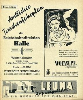 Taschenfahrplan RBD Halle 1955 / 1956