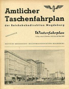 Taschenfahrplan RBD Magdeburg 1959 / 1960