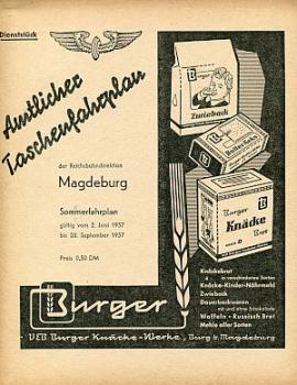 Taschenfahrplan RBD Magdeburg 1957