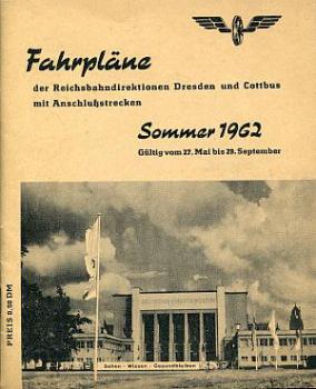 Taschenfahrplan RBD Dresden und Cottbus 1962