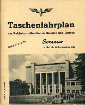 Taschenfahrplan RBD Dresden und Cottbus 1961