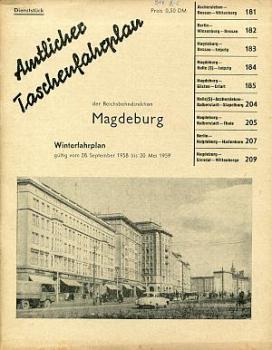 Taschenfahrplan RBD Magdeburg 1958 / 1959