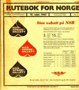 Kursbuch Norwegen 1965 Norge NSB