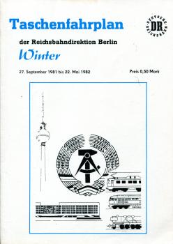 Taschenfahrplan Rbd Berlin 1981 / 1982