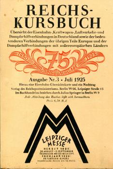 Reichs Kursbuch 1925 Reprint