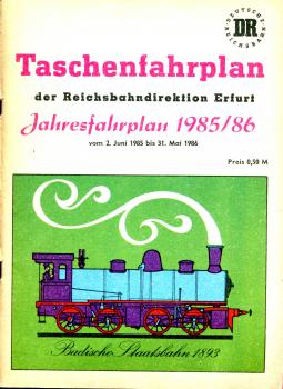 Taschenfahrplan RBD Erfurt 1985 / 1986