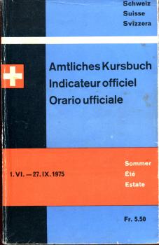 Kursbuch SBB Schweiz 1975