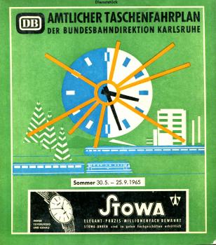 Amtlicher Taschenfahrplan BD Karlsruhe 1965