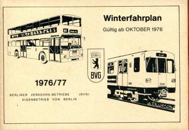 BVG Fahrplan 1976 / 1977