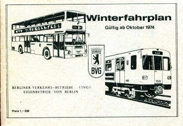 BVG Fahrplan 1974 / 1975