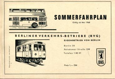 BVG Fahrplan 1968