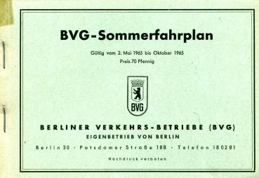 BVG Fahrplan 1965