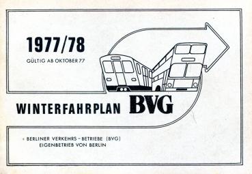 BVG Fahrplan 1977 / 1978