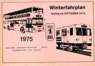 BVG Fahrplan 1975 / 1976