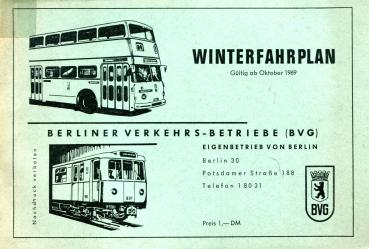 BVG Fahrplan 1969 / 1970