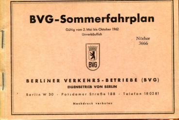 BVG Fahrplan 1962