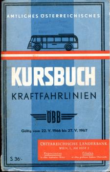 Kursbuch Kraftfahrlinien Österreich ÖBB 1966 / 1967