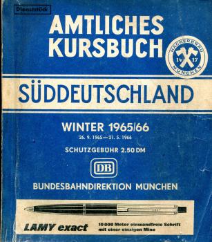 Kursbuch Süddeutschland 1965 / 1966