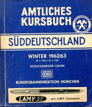 Kursbuch Süddeutschland 1962 / 1963