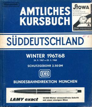 Kursbuch Süddeutschland 1967 / 1968