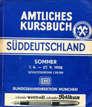 Kursbuch Süddeutschland 1958