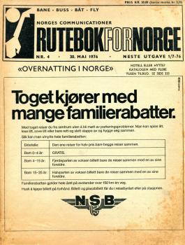 Kursbuch Norwegen 1/7 1976 Rutebok For Norge