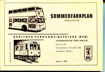 BVG Sommerfahrplan 1969