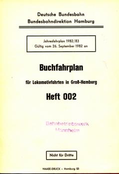 Buchfahrplan Heft 002 BD Hamburg 1982 / 1983