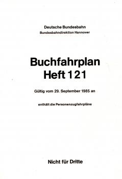 Buchfahrplan Heft 121 BD Hannover 1985