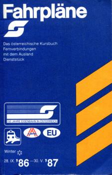 Kursbuch Österreich Fernverbindungen mit dem Ausland 1986 / 1987