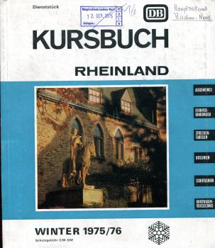 Kursbuch Rheinland 1975 / 1976