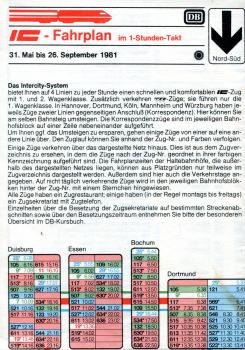 IC Fahrplan 1981