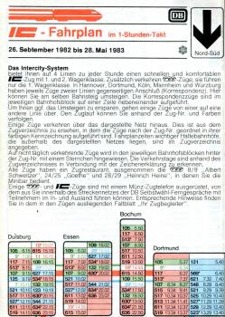 IC Fahrplan 1982 / 1983