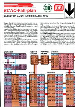 EC / IC Fahrplan 1991 / 1992