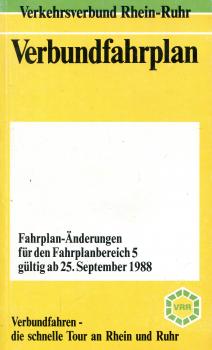 VRR Verbundfahrplan Änderungen Bereich 5 September 1988