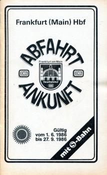 Abfahrt- und Ankunft Frankfurt (M) Hbf 1986