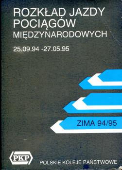 Kursbuch Polen PKP 1994 / 1995 Auslandsverbindungen