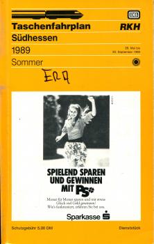 Taschenfahrplan Südhessen 1989