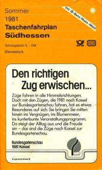 Taschenfahrplan Südhessen 1981