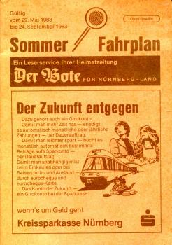 Fahrplan Nürnberg Land 1983