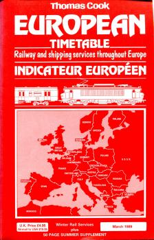 Thomas Cook European Timetable März 1989